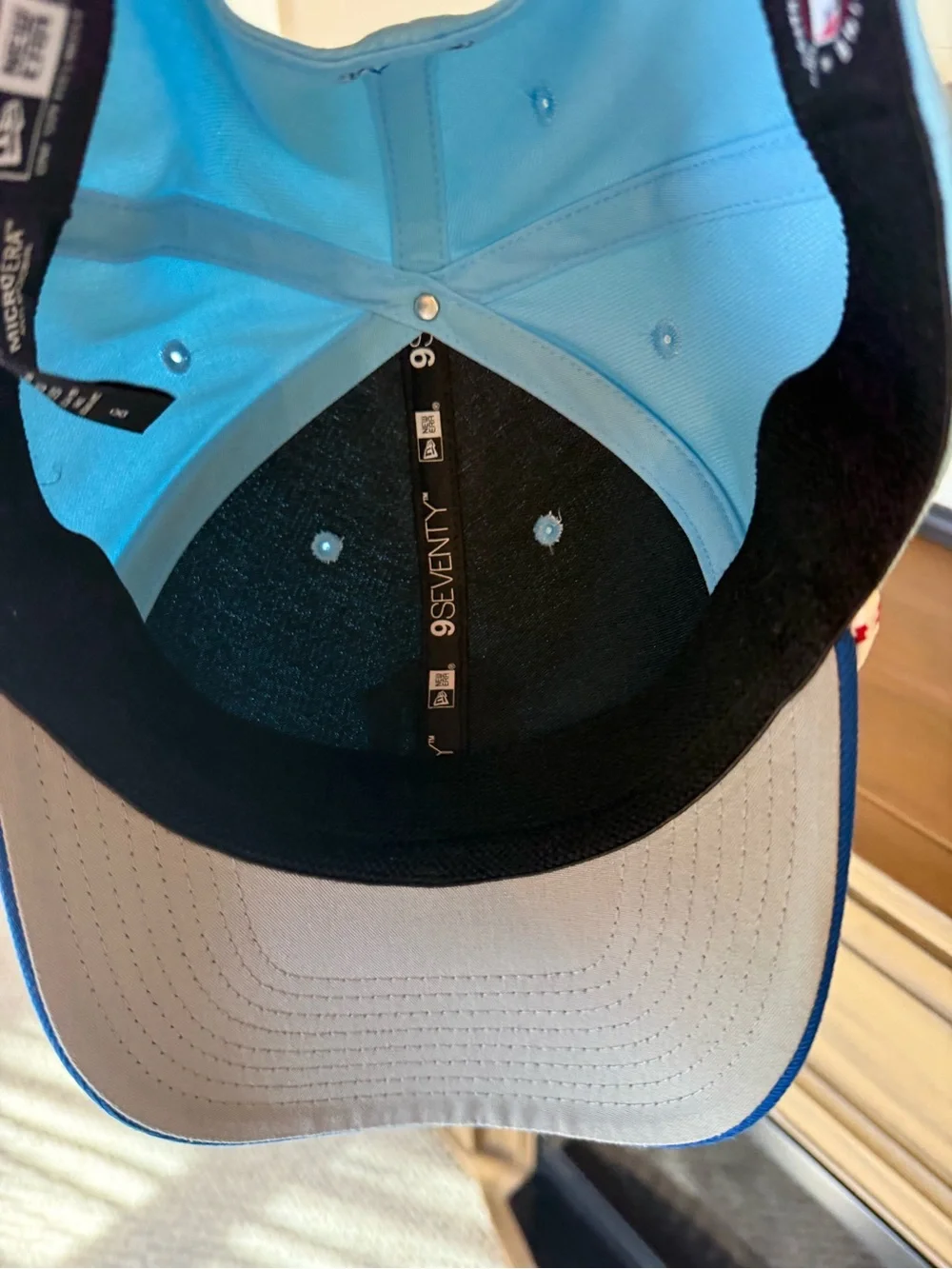 New Era Light Blue & Royal Blue Baseball Hat with Patriotic NY Emblem